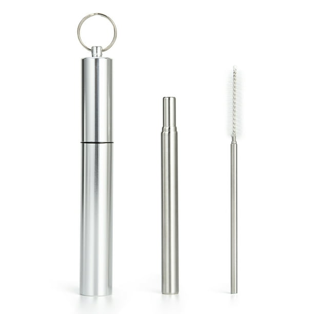 Reusable Telescopic Straws Collapsible Metal Straw with Brush Storage Box Reusable Telescopic Straws Collapsible Metal Straw with Brush Storage Box